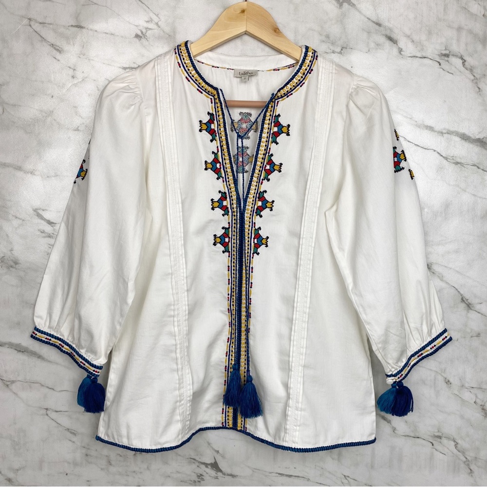 ♥️ Talitha Embroidered Blouse Sz Small 🌸